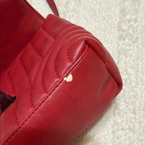 Red Quilted Top-Handle Crossbody Bag - Picture 2 of 6